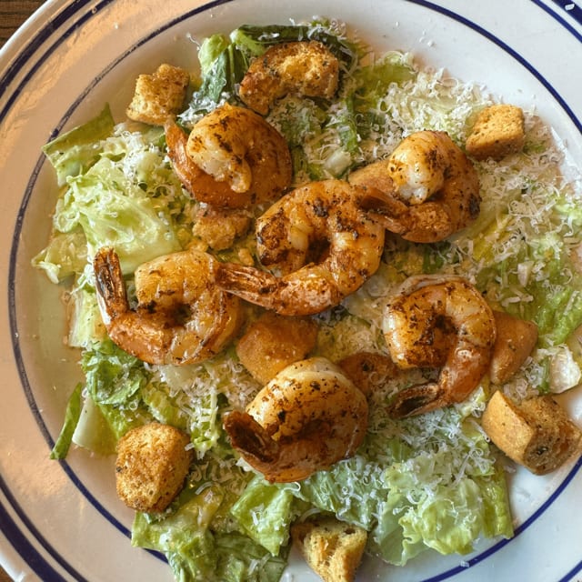 Blackened Shrimp Caesar Salad.