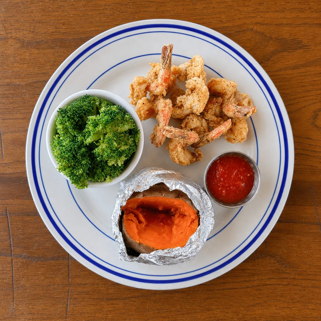 Butterflied Shrimp.