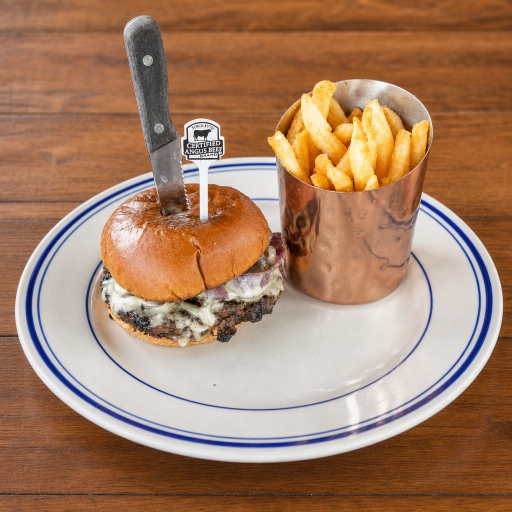 Mushroom Swiss Burger.