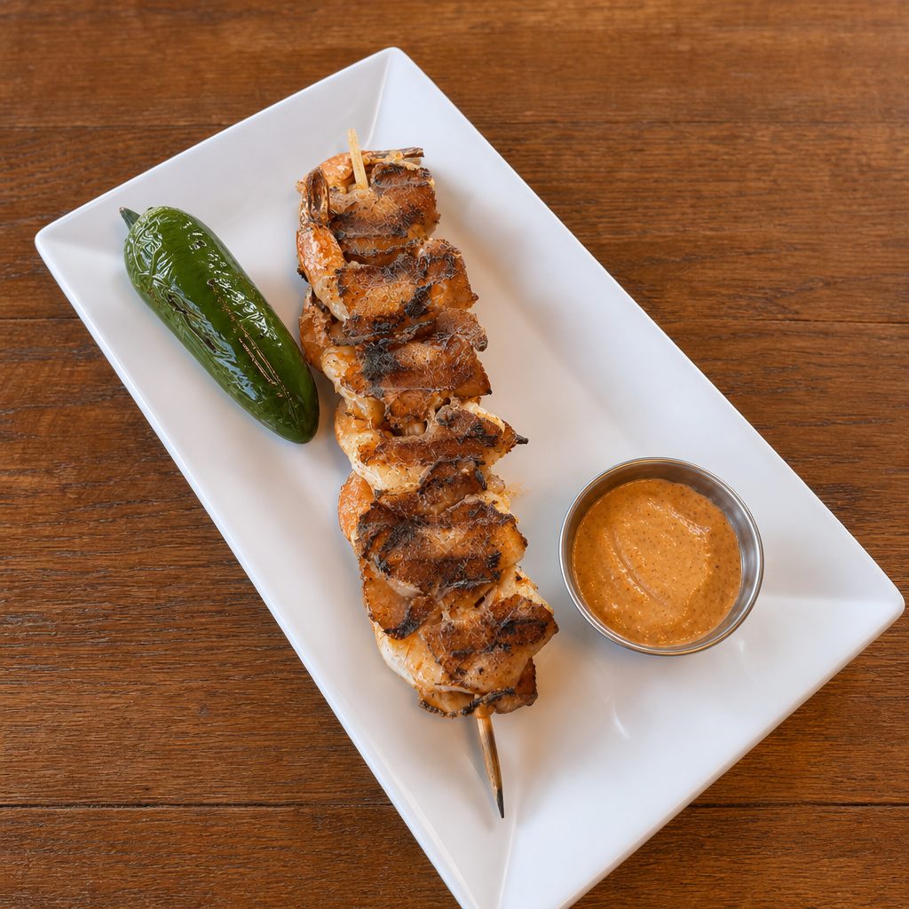 Bacon Wrapped Shrimp.