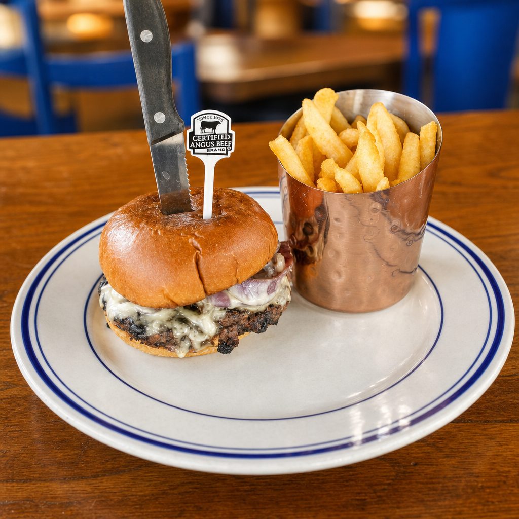 Mushroom Swiss Burger.