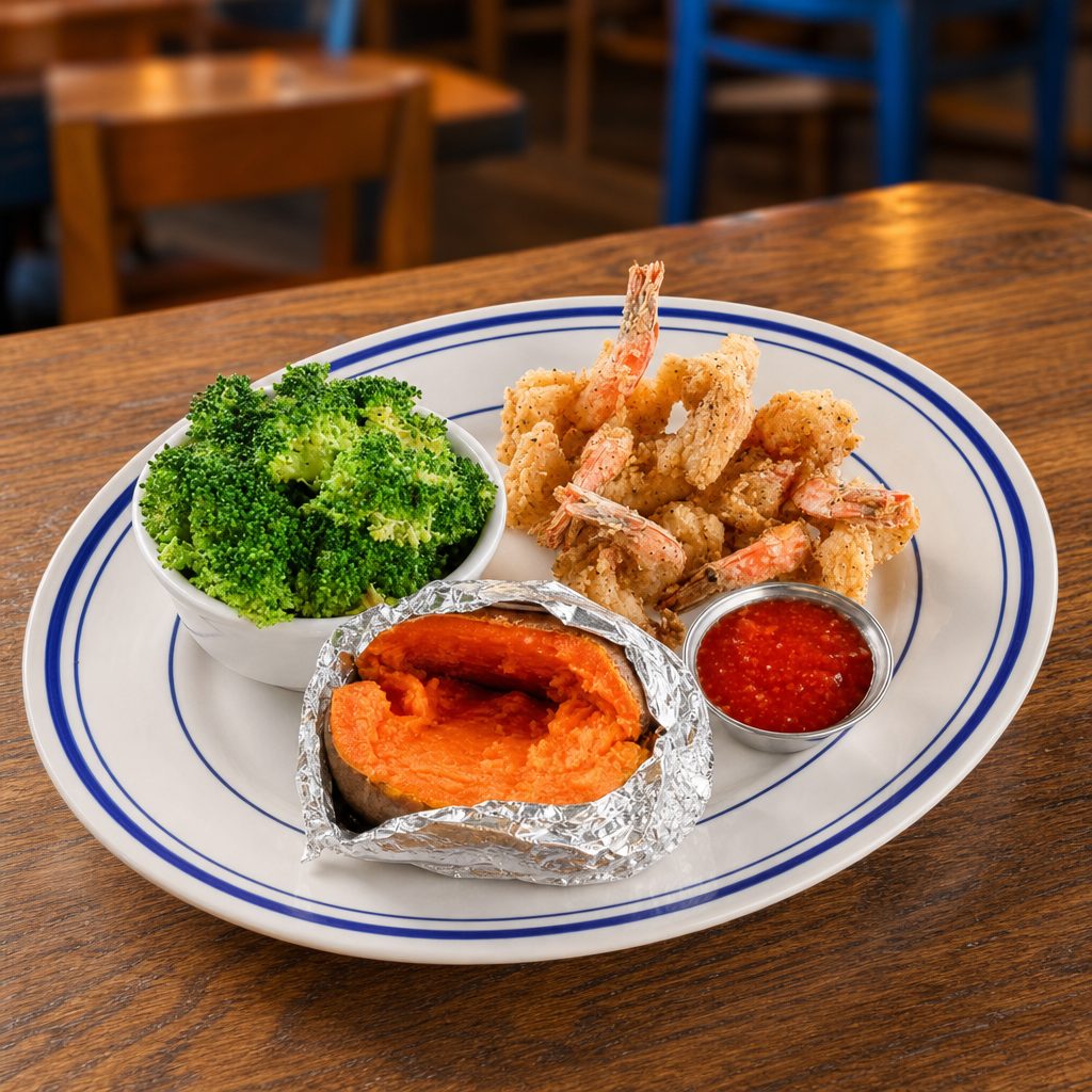 Butterflied Shrimp.