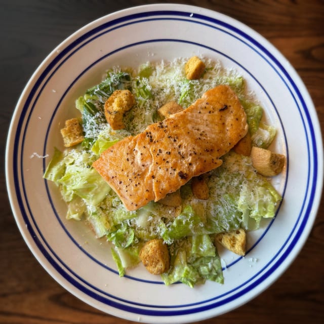Salmon Caesar Salad.